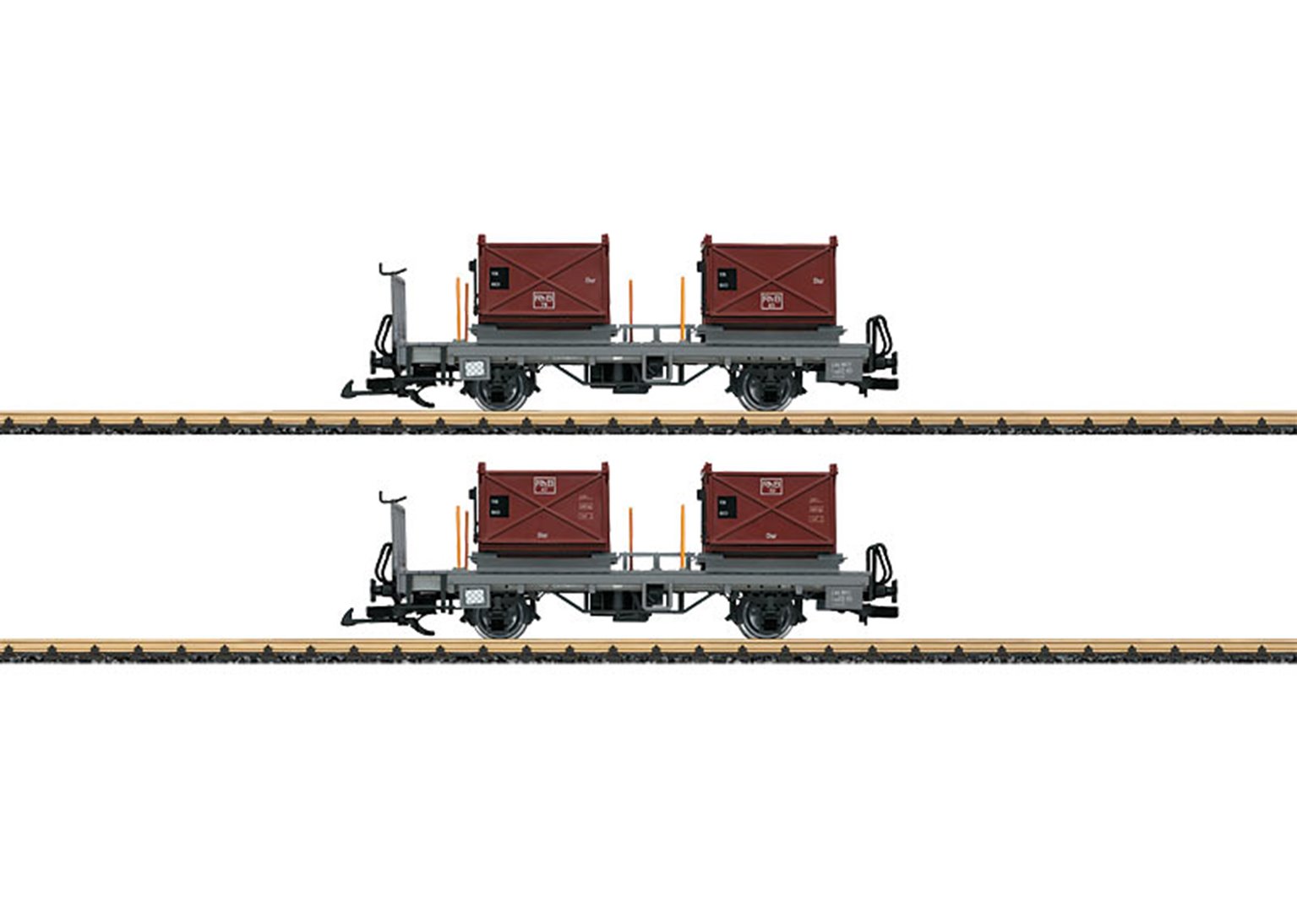 LGB Car Set with Flat Cars for Containers (G Scale) by LGB 