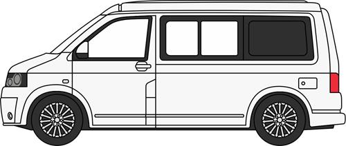 Oxford Volkswagen T5 Van California Camper Candy White vehicle 1:76 railway scale diecast model